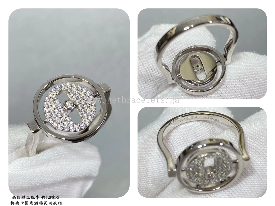 Messika Lucky Move Pave Diamond Ring White Gold Rose Gold