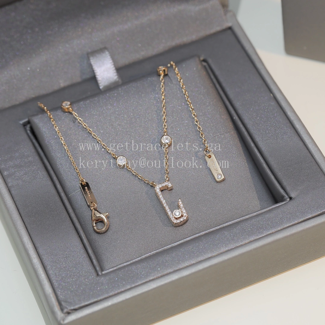 Messika Lucky Necklace with Pave Diamonds Rose Gold and White Gold