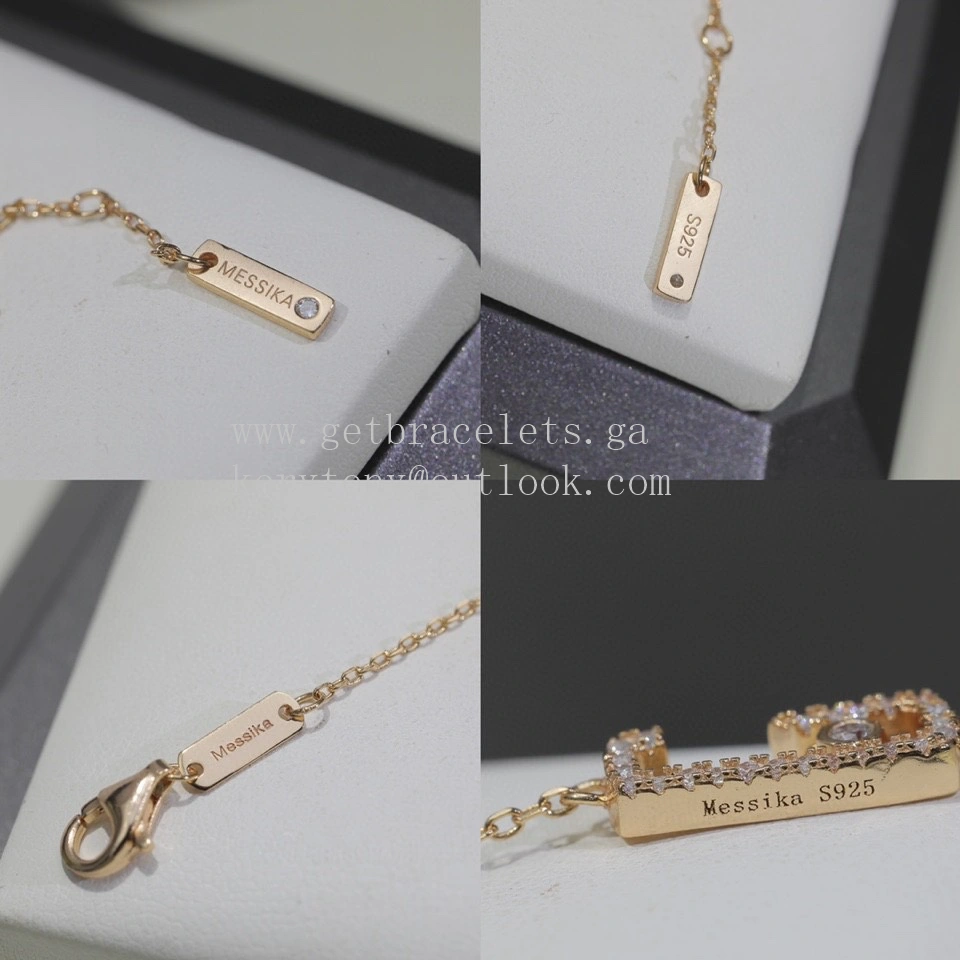 Messika Lucky Necklace with Pave Diamonds Rose Gold and White Gold