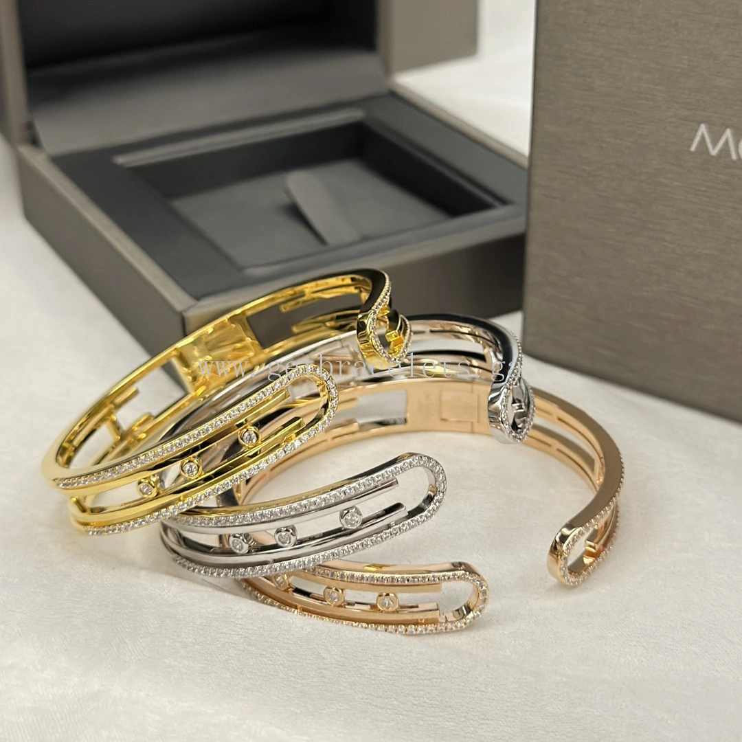 Messika Move 10th Bangle Yellow Gold White Gold Rose Gold For Her Diamonds Bracelet