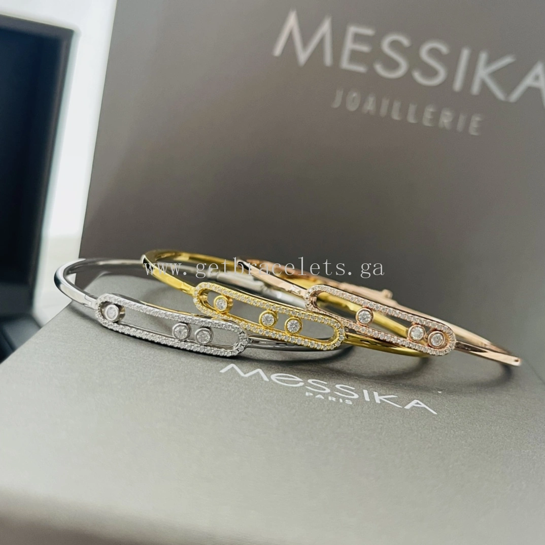 Messika Move Pave Thin Diamond Bracelet Yellow Gold White Gold Rose Gold