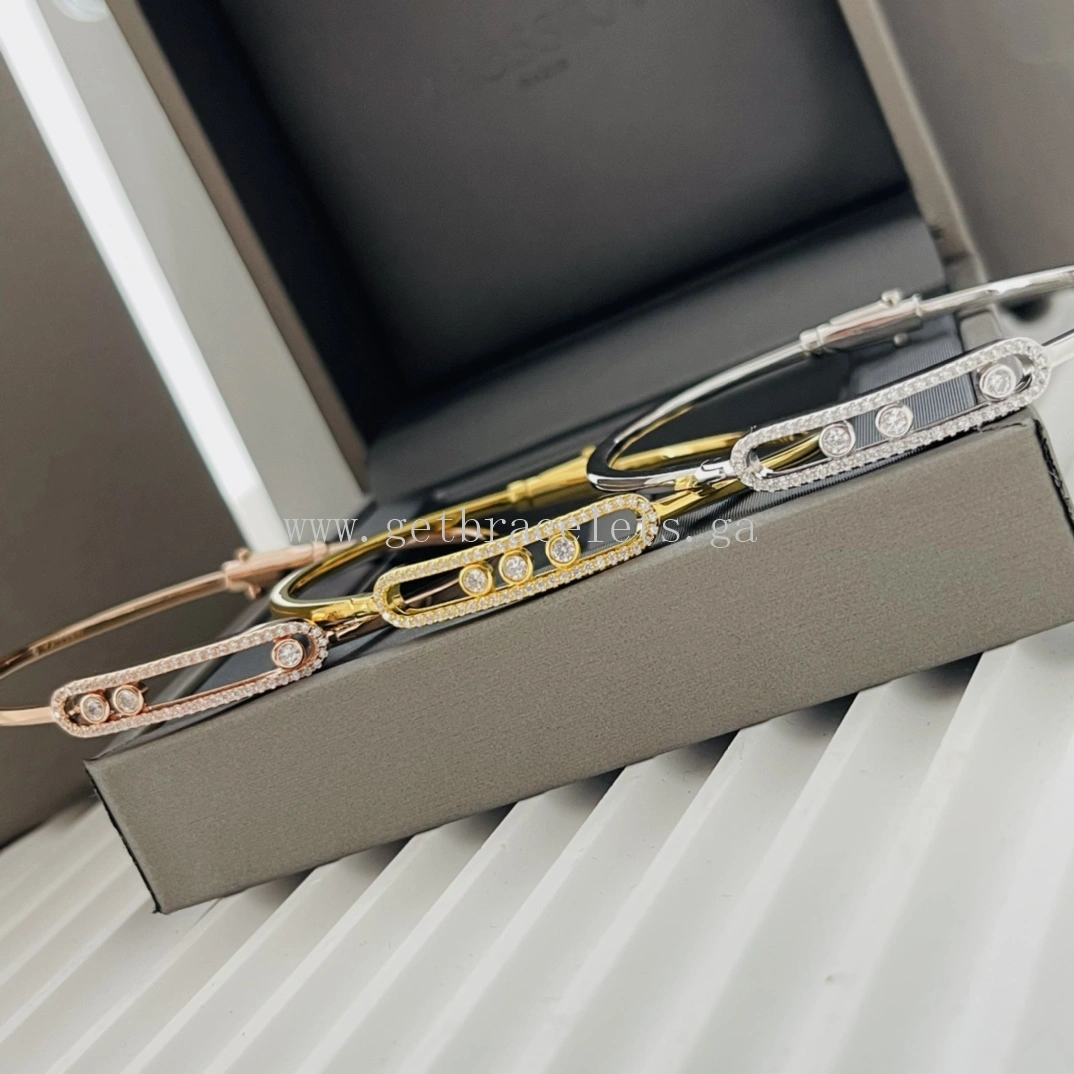 Messika Move Pave Thin Diamond Bracelet Yellow Gold White Gold Rose Gold