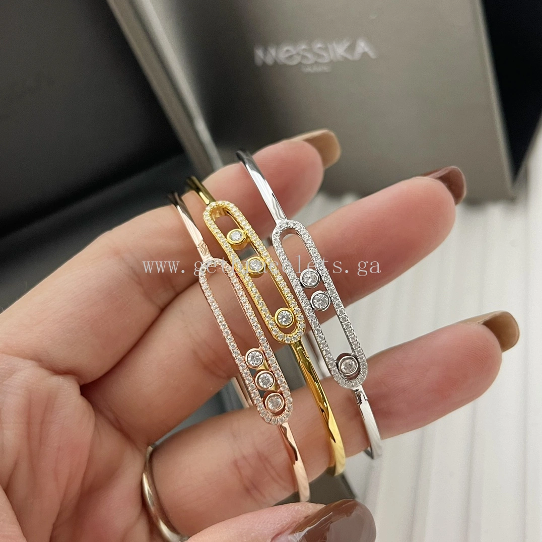 Messika Move Pave Thin Diamond Bracelet Yellow Gold White Gold Rose Gold