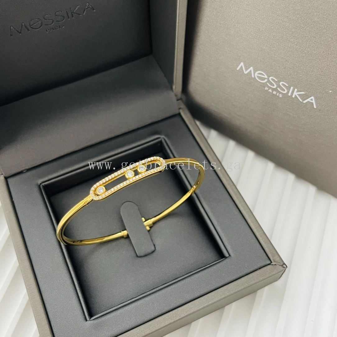 Messika Move Pave Thin Diamond Bracelet Yellow Gold White Gold Rose Gold