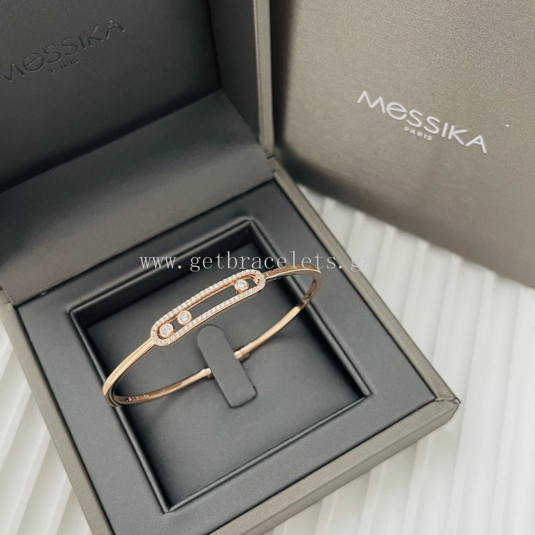 Messika Move Pave Thin Diamond Bracelet Yellow Gold White Gold Rose Gold