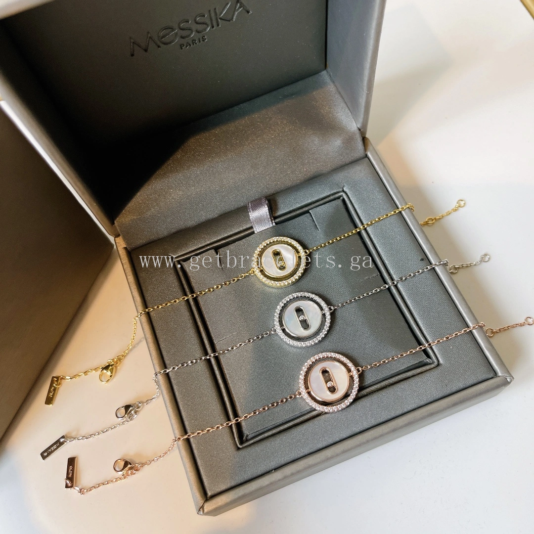 Messika Move Pave White Mother-of-Pearl Bracelet Yellow Gold White Gold Rose Gold