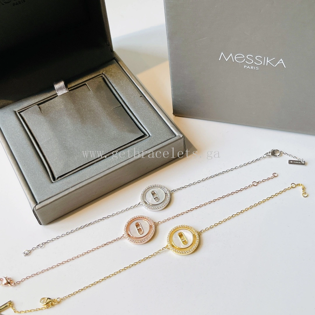 Messika Move Pave White Mother-of-Pearl Bracelet Yellow Gold White Gold Rose Gold