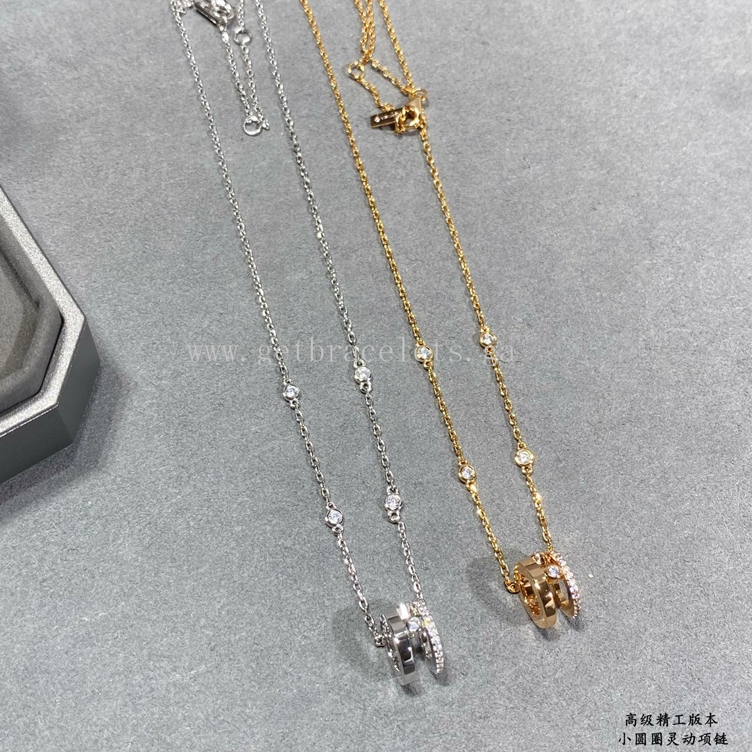 Messika Move Romane Diamond Necklace White Gold Rose Gold