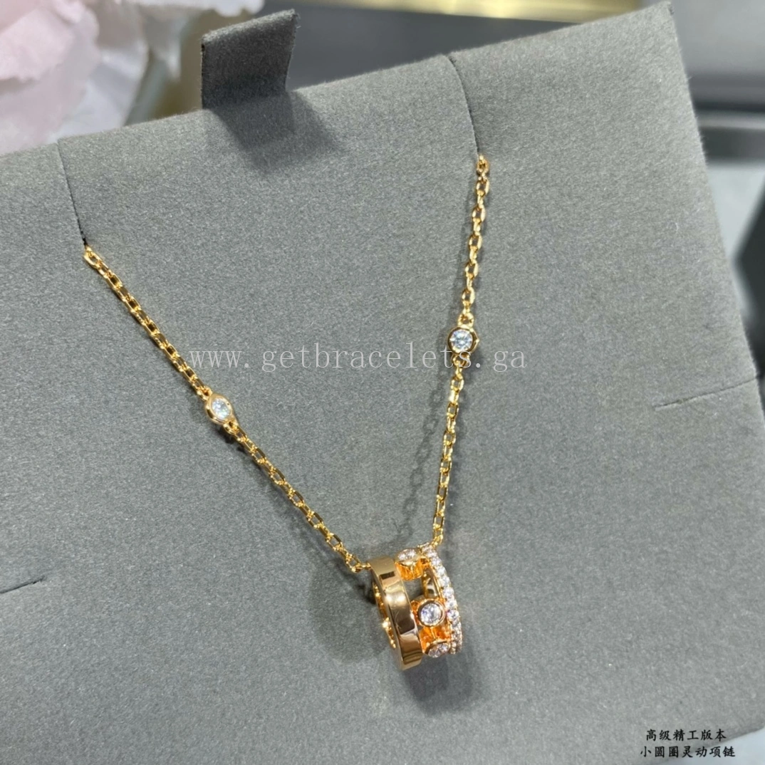 Messika Move Romane Diamond Necklace White Gold Rose Gold