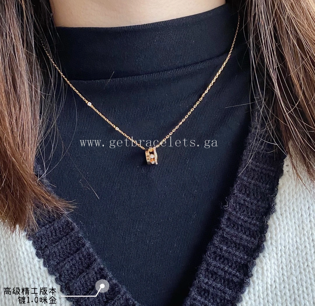 Messika Move Romane Diamond Necklace White Gold Rose Gold