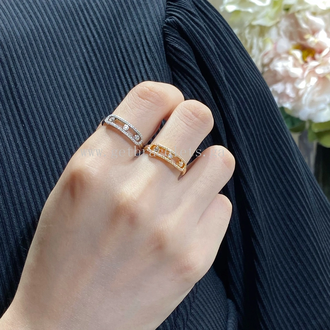 Messika Move Romane For Her Diamond Ring Rose Gold White Gold