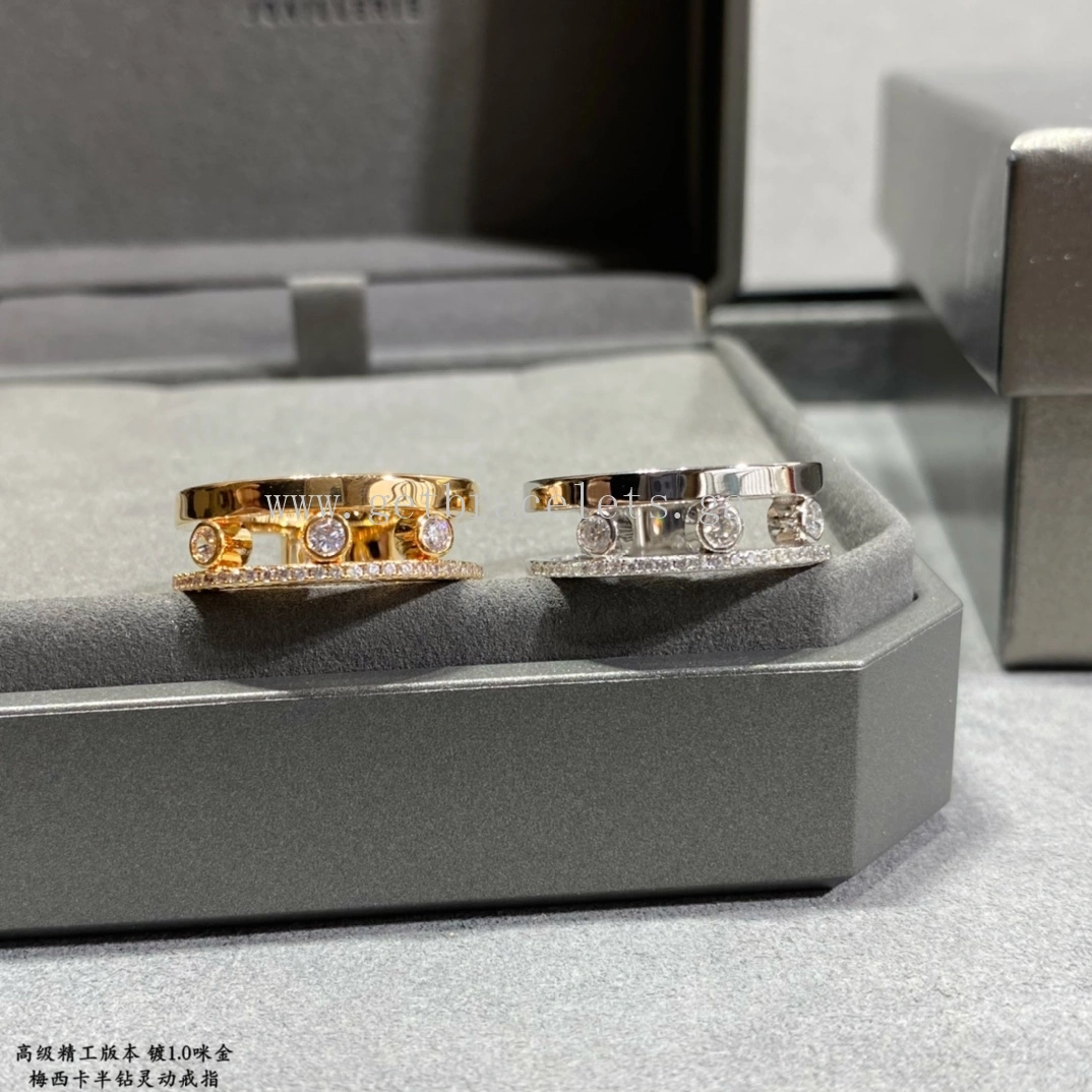 Messika Move Romane For Her Diamond Ring White Gold Rose Gold