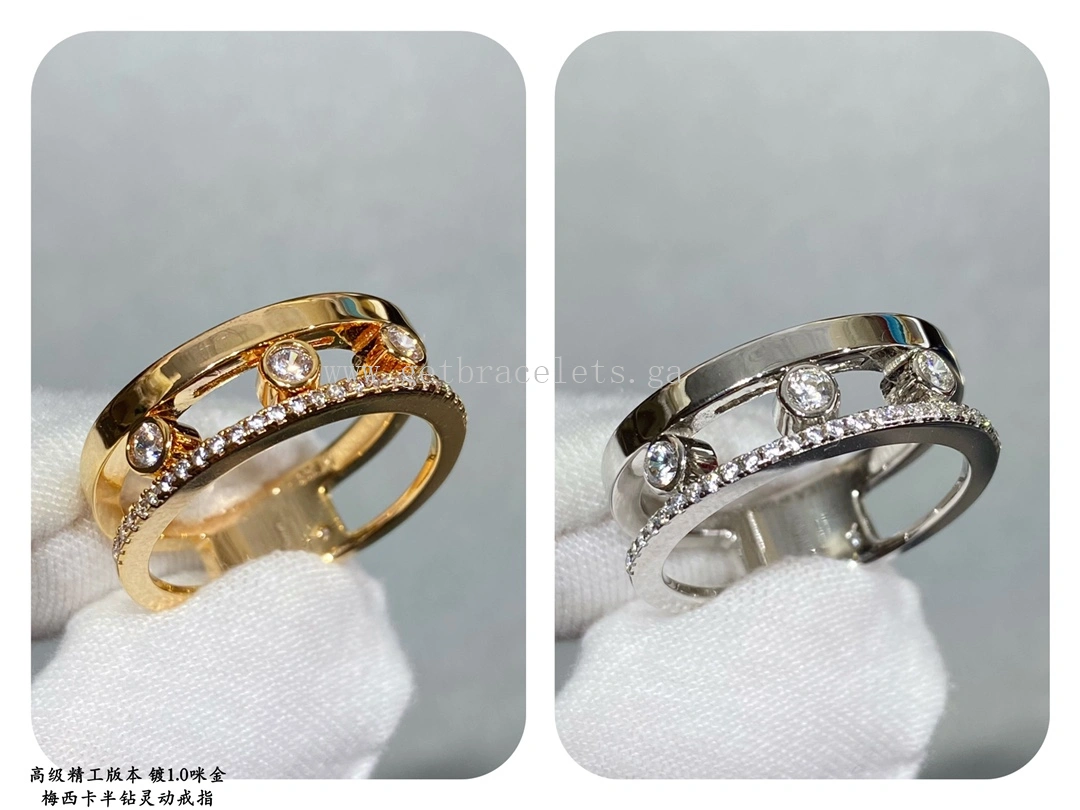 Messika Move Romane For Her Diamond Ring White Gold Rose Gold