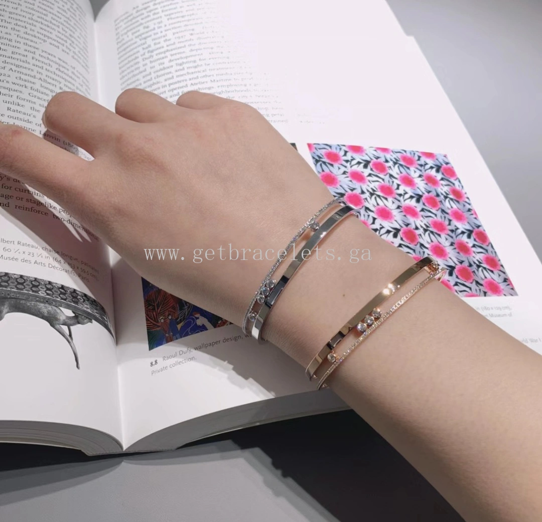 Messika Move Romane Large Bangle With Her Diamonds Yellow Gold White Gold Rose Gold