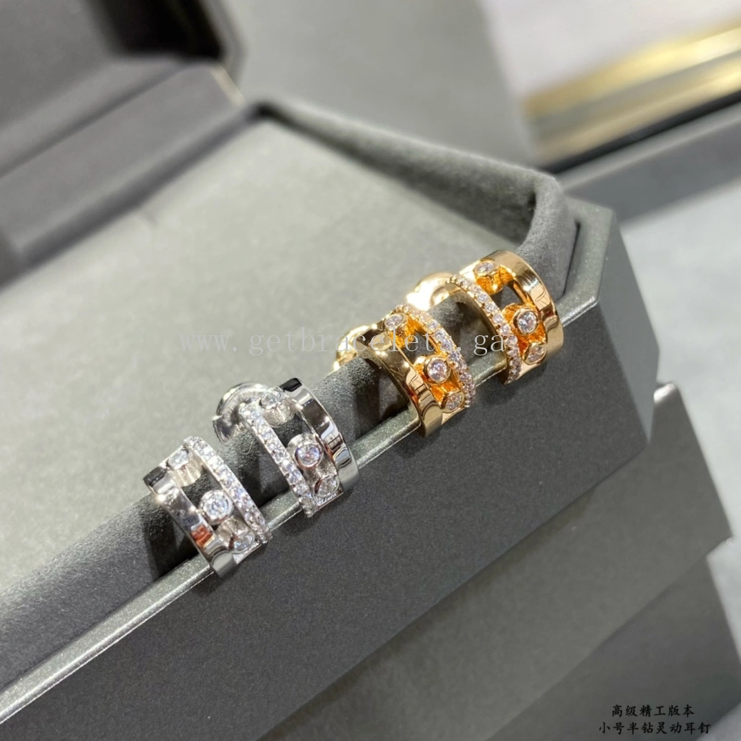 Messika Move Romane Mini Hoops Diamond Earrings Rose Gold White Gold