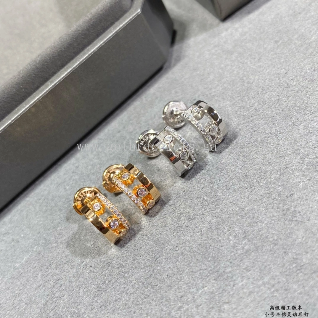 Messika Move Romane Mini Hoops Diamond Earrings Rose Gold White Gold