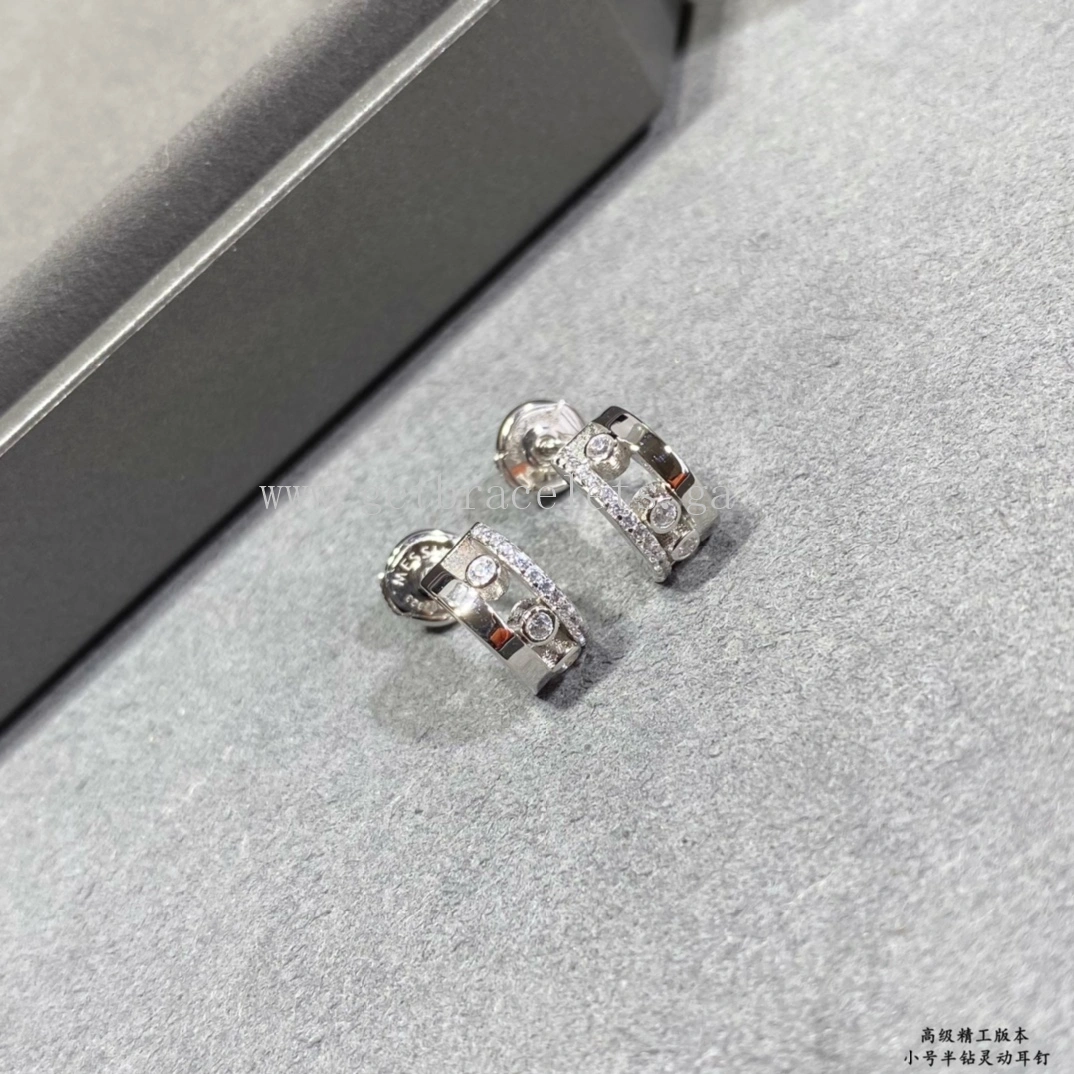 Messika Move Romane Mini Hoops Diamond Earrings Rose Gold White Gold