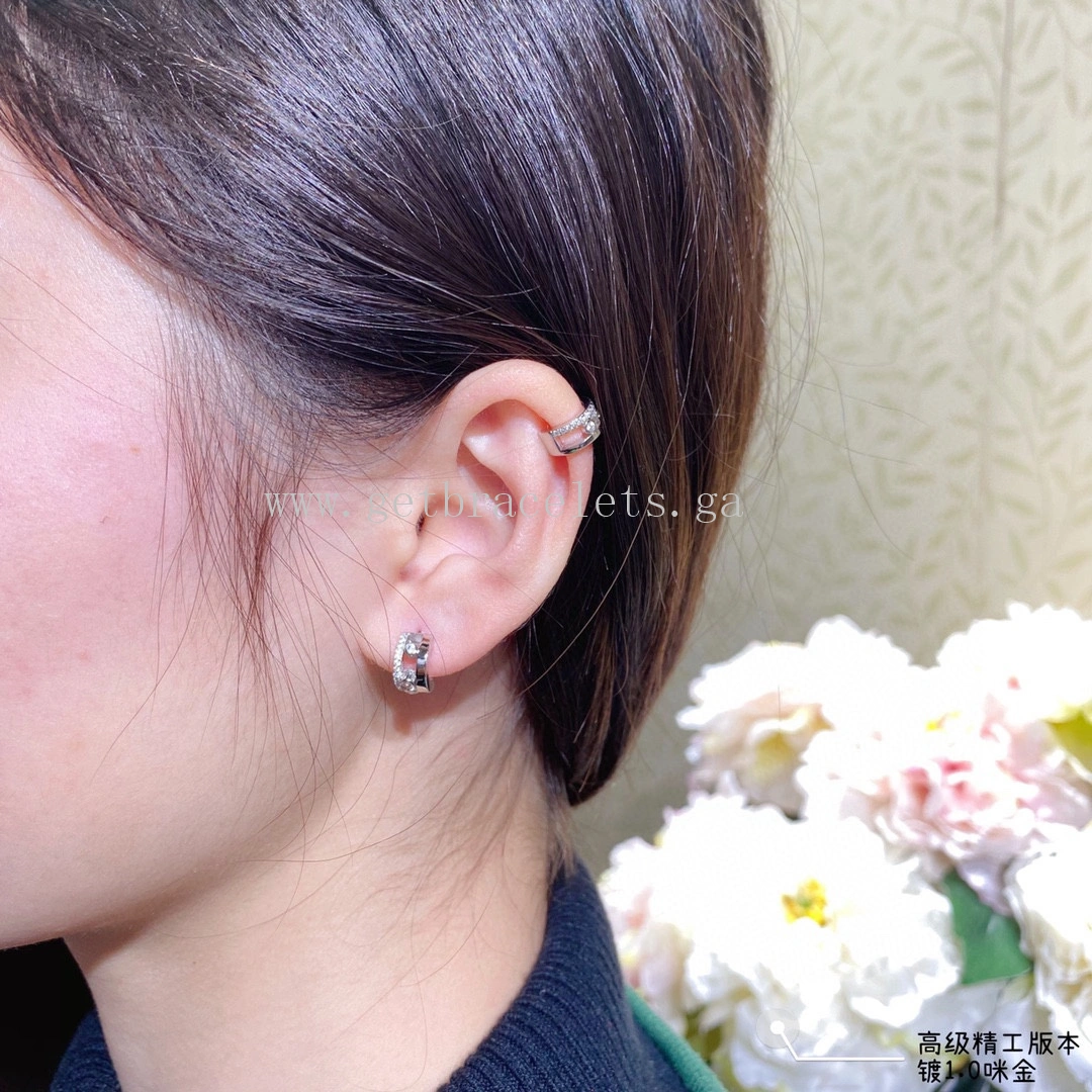 Messika Move Romane Mini Hoops Diamond Earrings Rose Gold White Gold