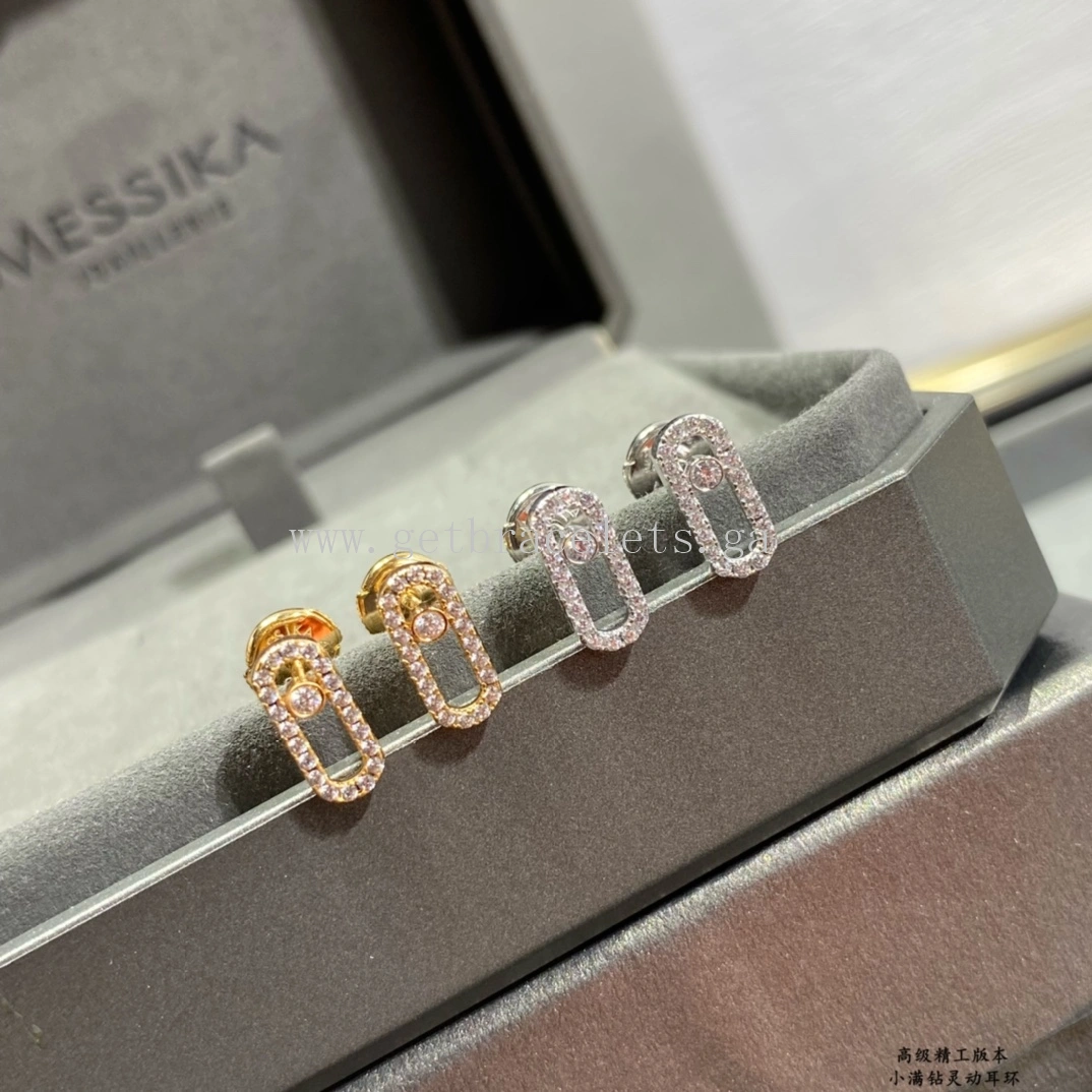 Messika Move Uno For Her Diamond Earrings Rose Gold White Gold
