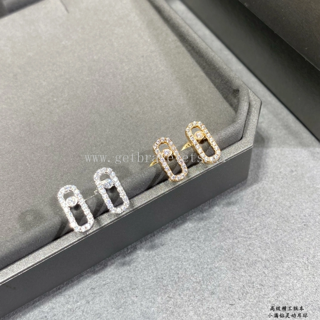 Messika Move Uno For Her Diamond Earrings Rose Gold White Gold