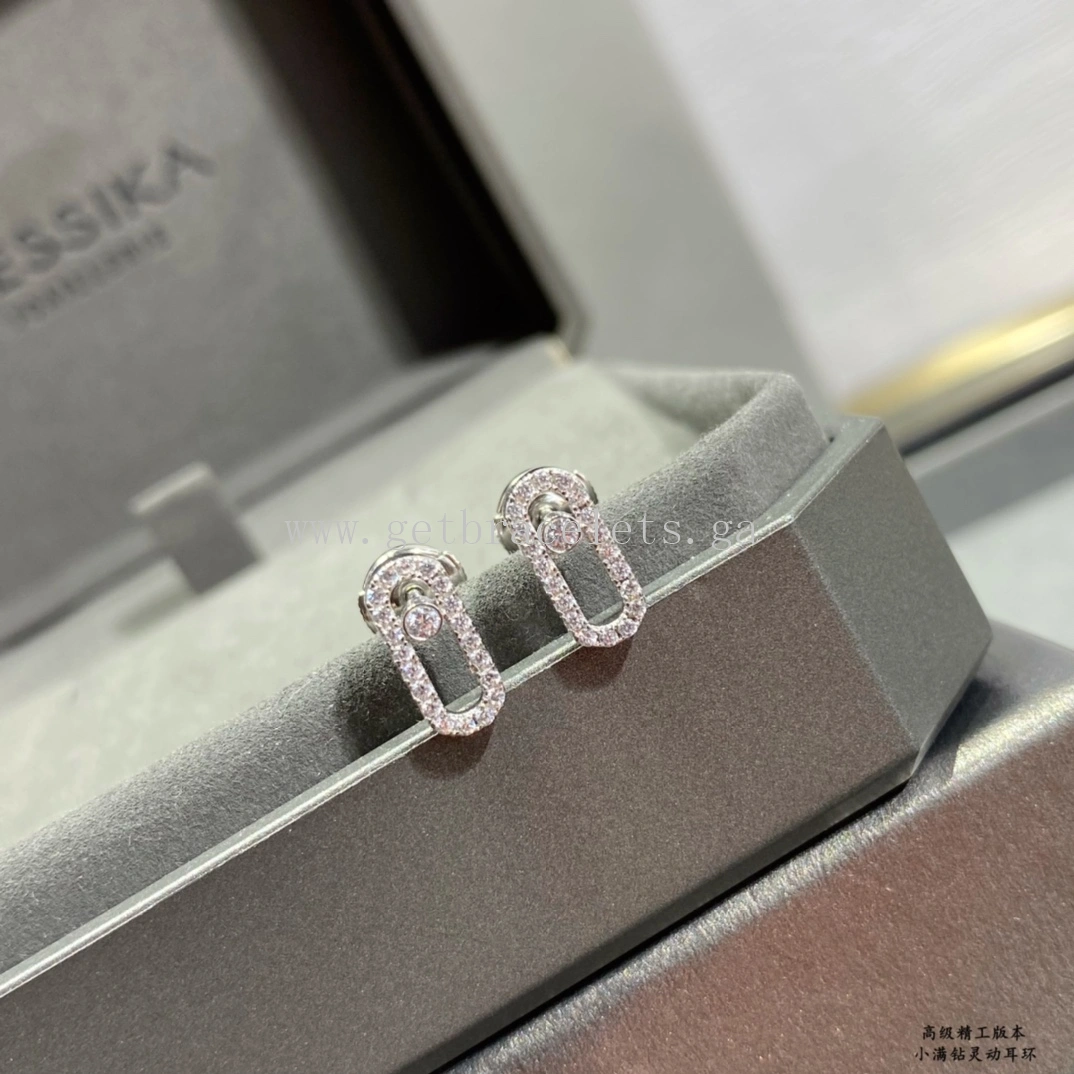 Messika Move Uno For Her Diamond Earrings Rose Gold White Gold