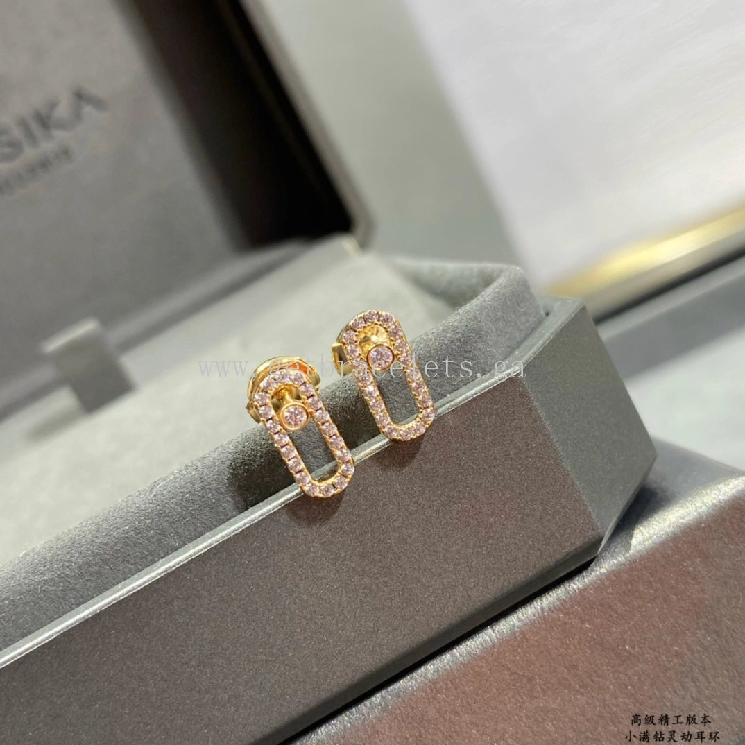Messika Move Uno For Her Diamond Earrings Rose Gold White Gold