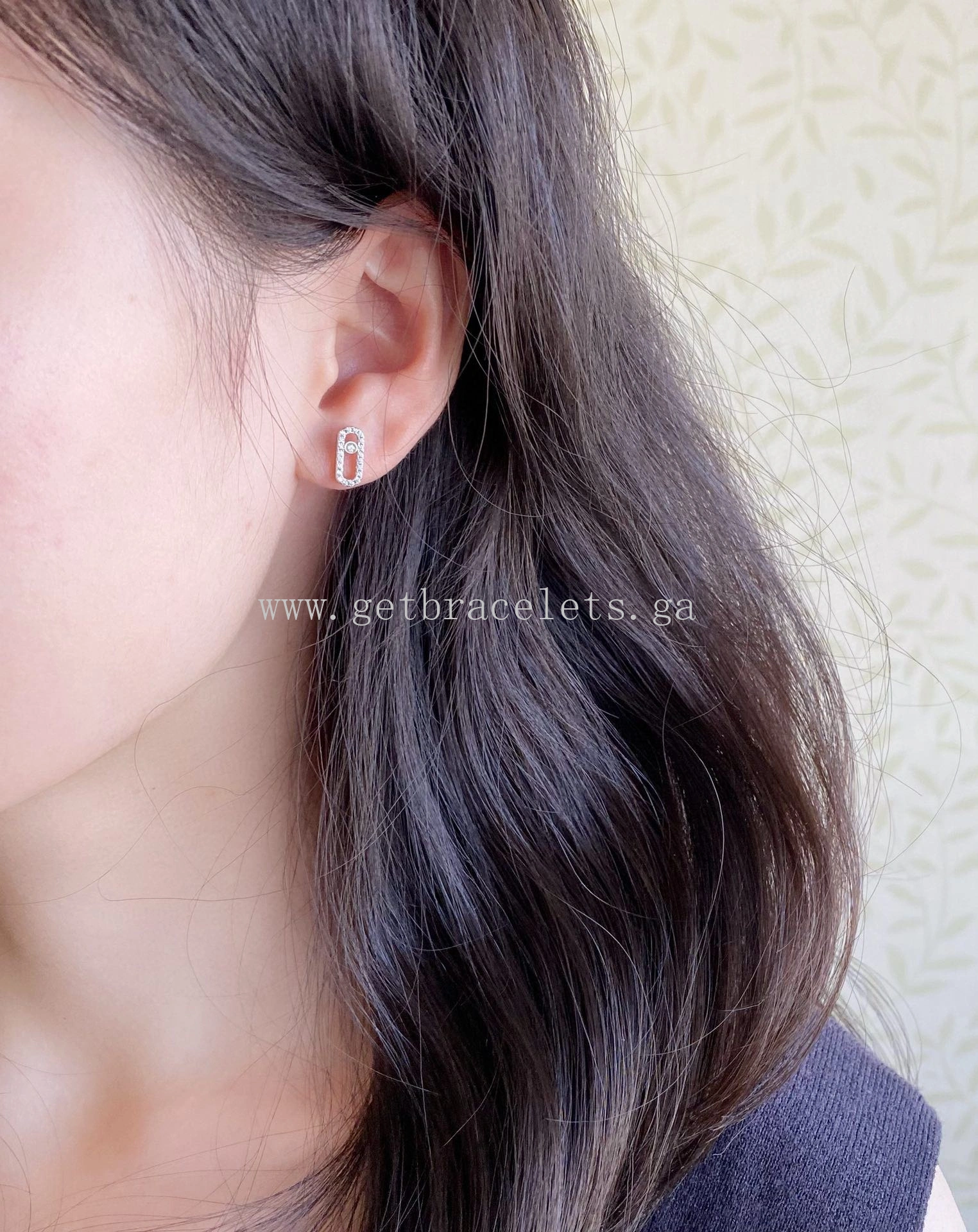 Messika Move Uno For Her Diamond Earrings Rose Gold White Gold