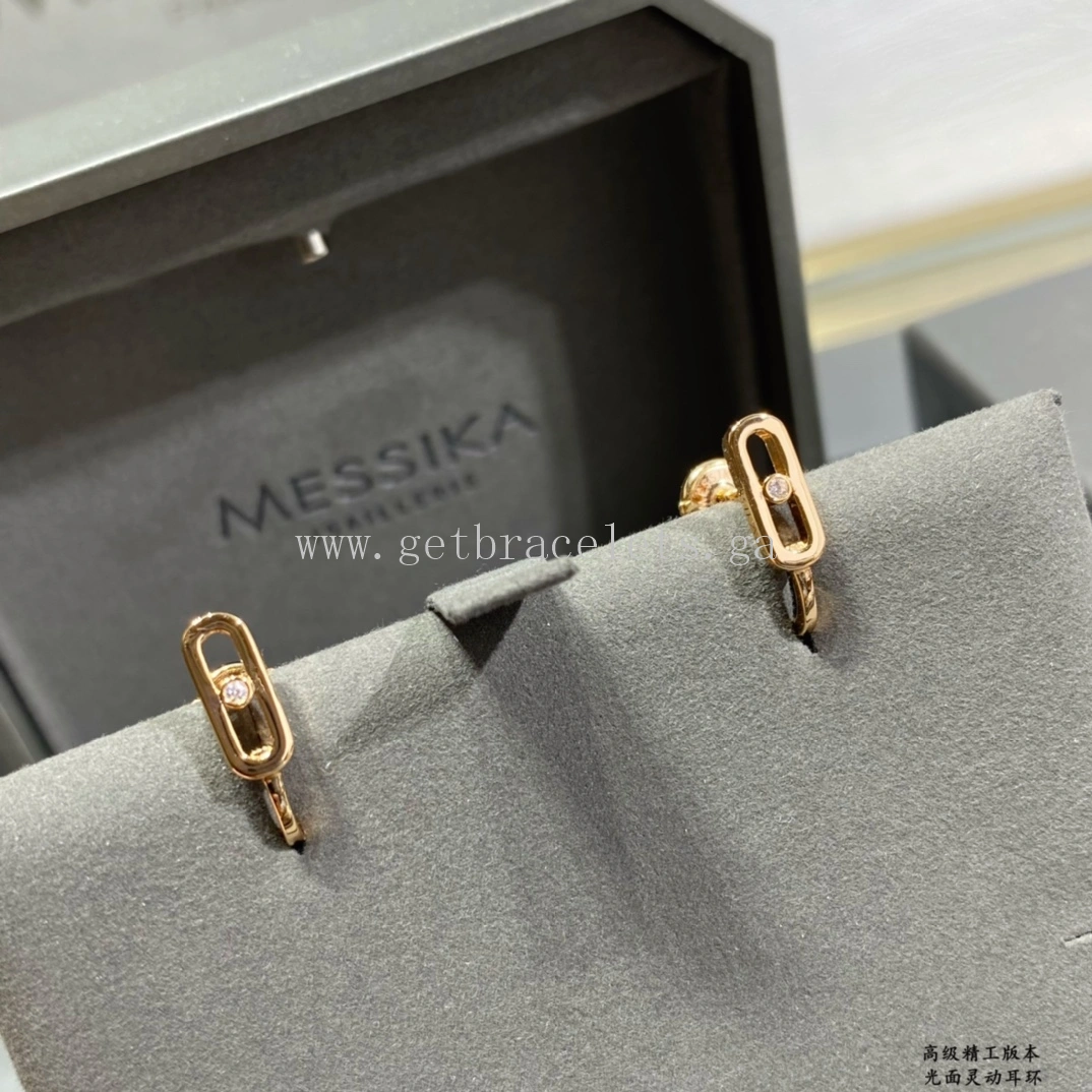 Messika Move Uno Mini Hoops For Her Diamond Earrings Rose Gold White Gold