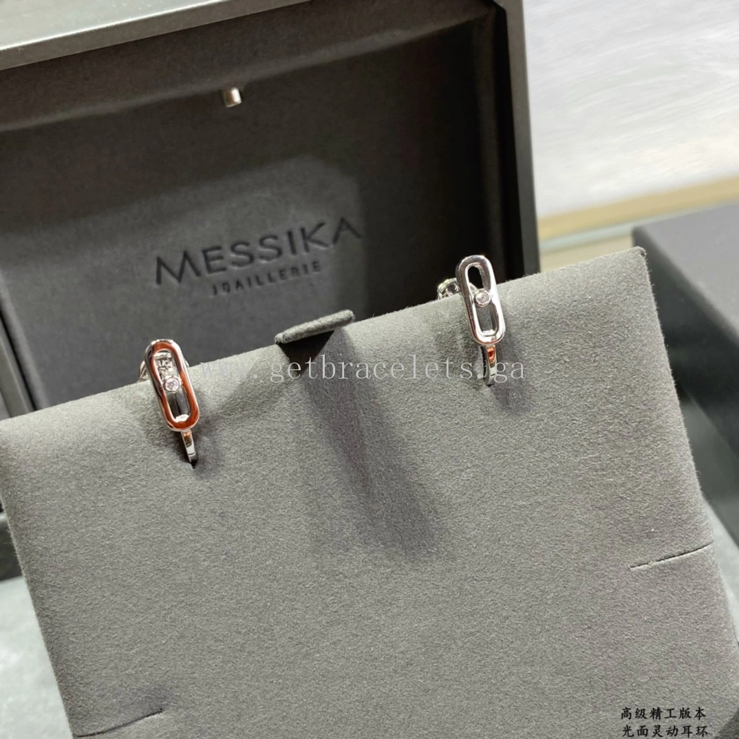 Messika Move Uno Mini Hoops For Her Diamond Earrings Rose Gold White Gold
