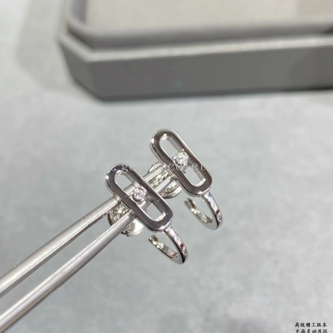 Messika Move Uno Mini Hoops For Her Diamond Earrings Rose Gold White Gold