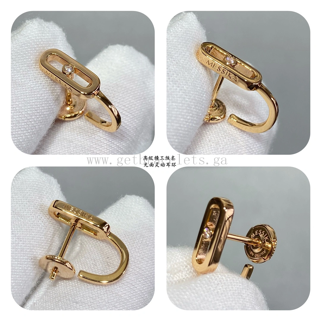 Messika Move Uno Mini Hoops For Her Diamond Earrings Rose Gold White Gold