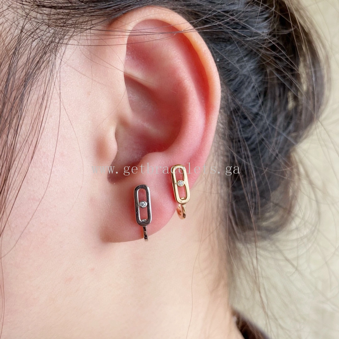 Messika Move Uno Mini Hoops For Her Diamond Earrings Rose Gold White Gold