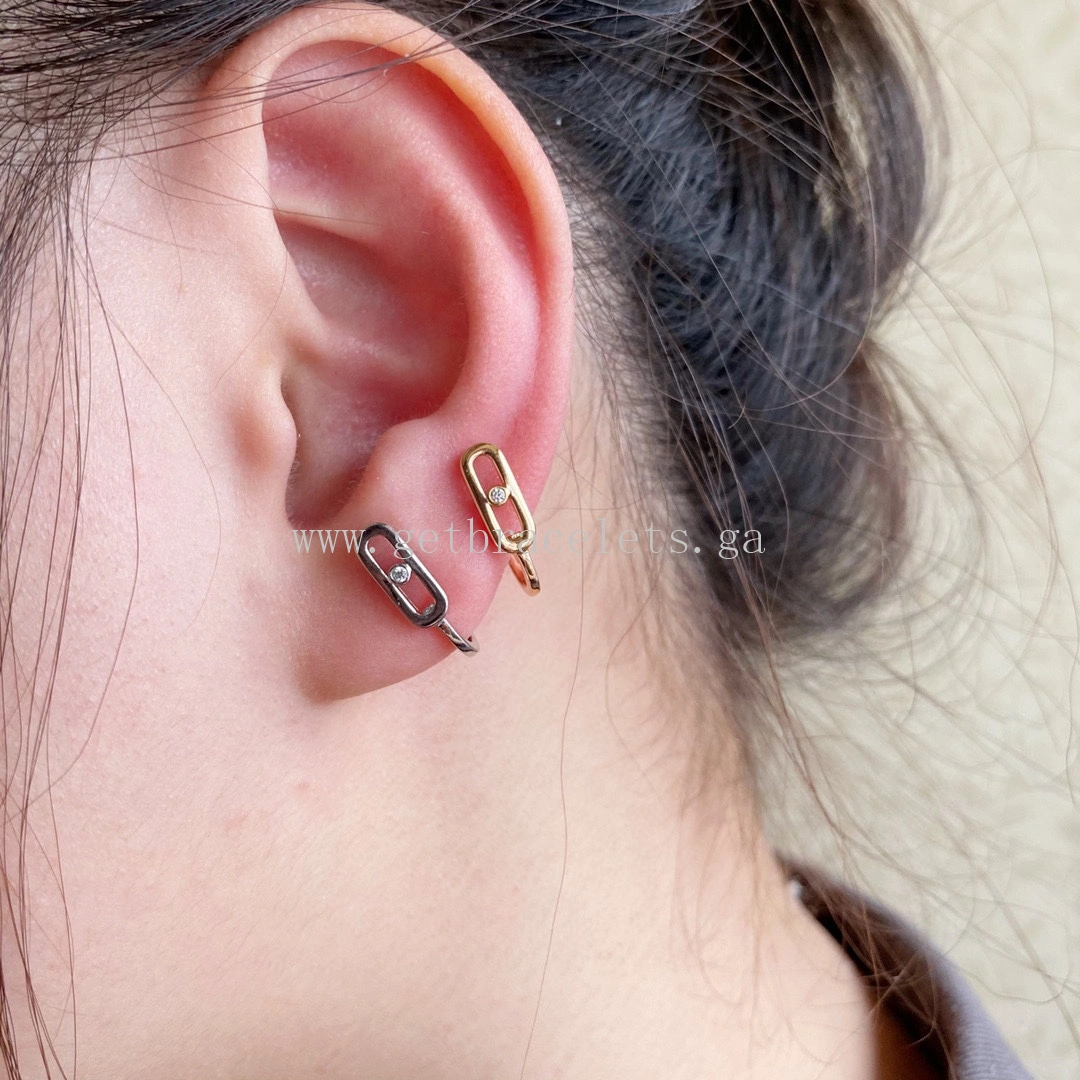 Messika Move Uno Mini Hoops For Her Diamond Earrings Rose Gold White Gold