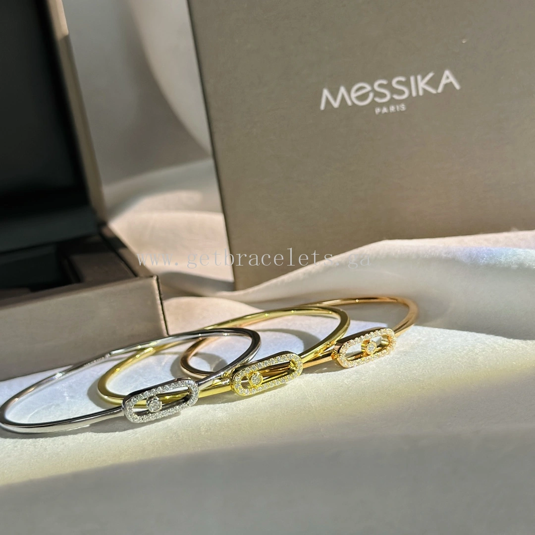 Messika Move Uno Pave Flex Bangle White Gold Rose Gold For Her Diamond Bracelet