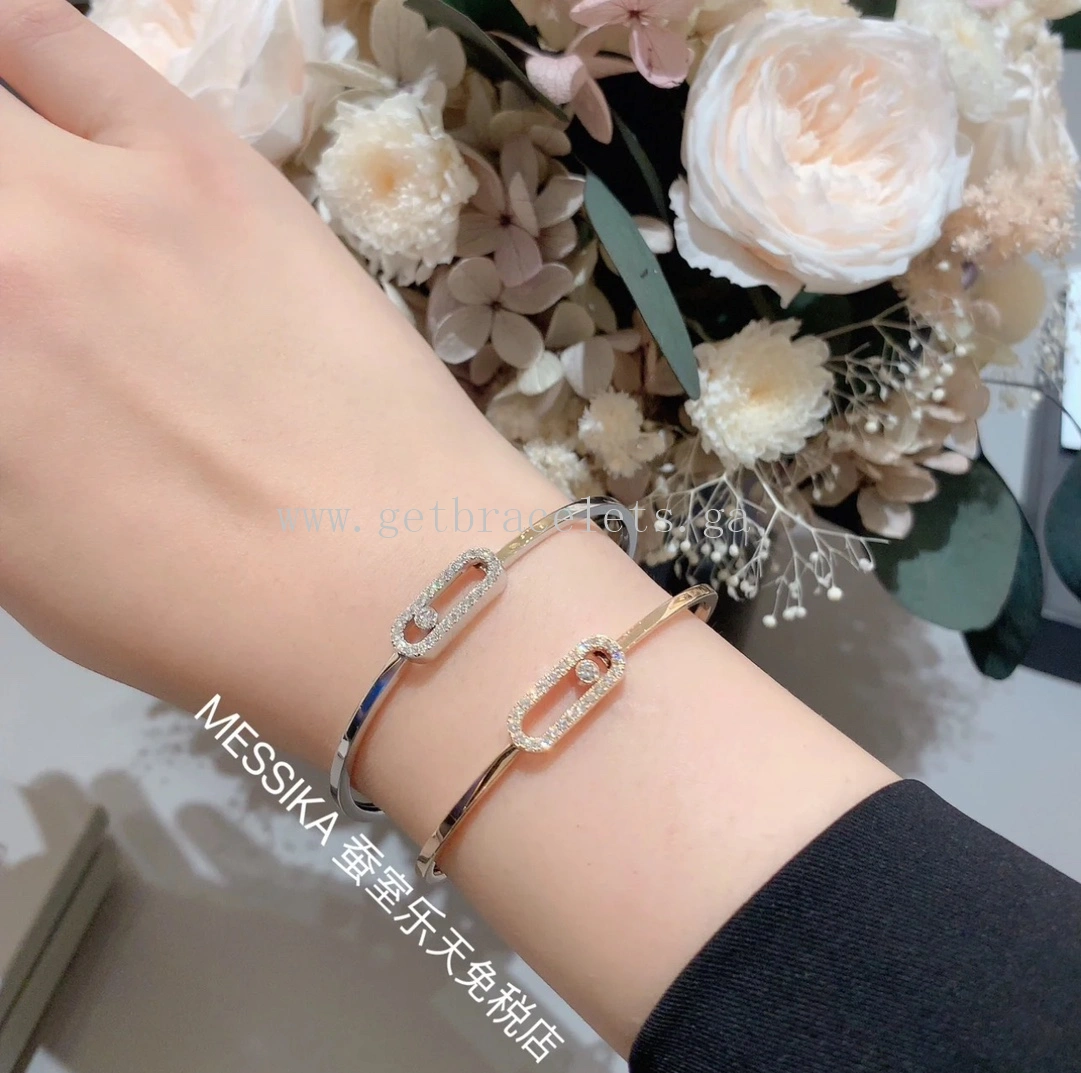 Messika Move Uno Pave Flex Bangle White Gold Rose Gold For Her Diamond Bracelet