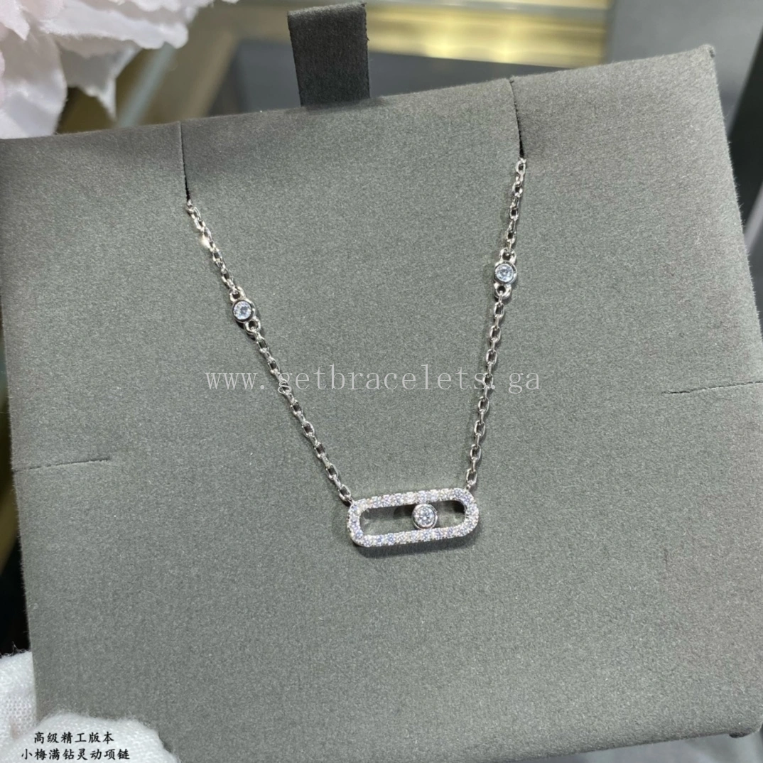 Messika Move Uno Pave For Her Diamond Necklace White Gold Rose Gold