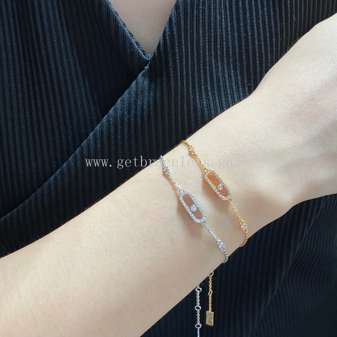 Messika Move Uno Pave White Gold Rose Gold For Her Diamond Bracelet