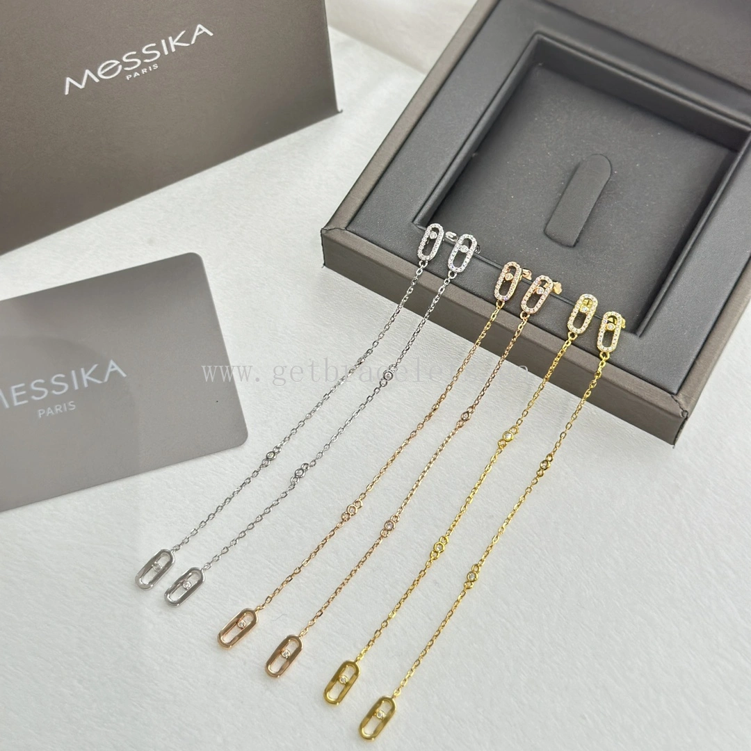 Messika Move Uno Pendant Diamond Earrings Rose Gold Yellow Gold White Gold