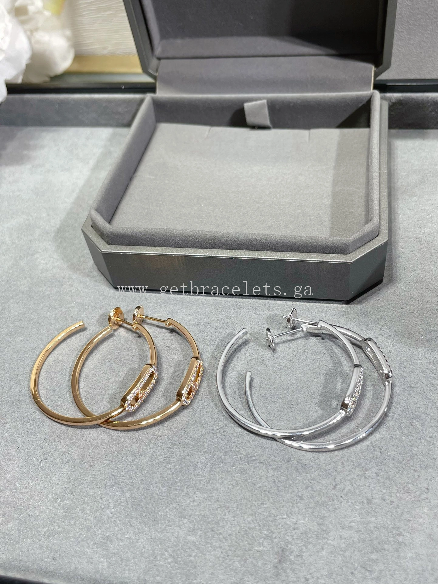 Messika Move Uno Small Hoop Earrings For Her Diamond Earrings White Gold Rose Gold