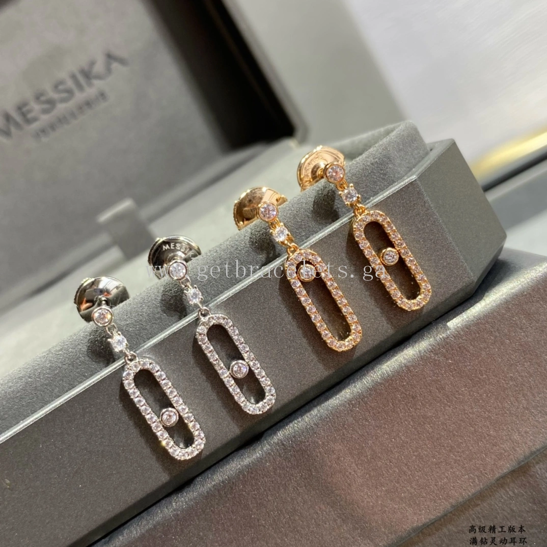 Messika Move Uno Stud For Her Diamond Earrings Rose Gold White Gold