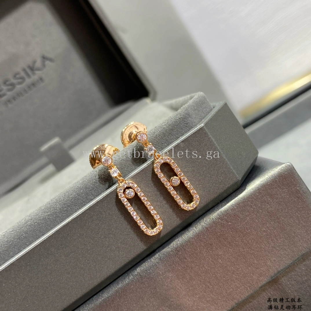Messika Move Uno Stud For Her Diamond Earrings Rose Gold White Gold