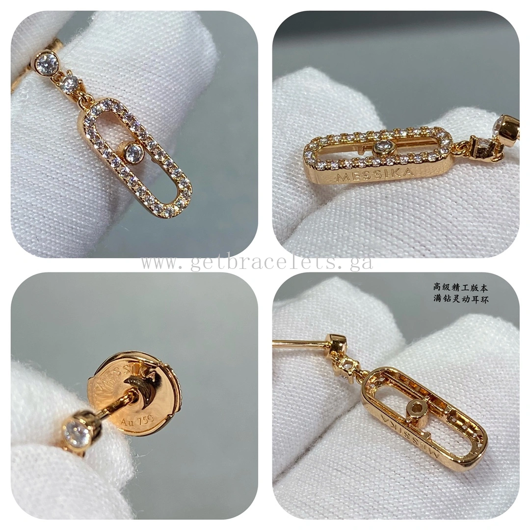 Messika Move Uno Stud For Her Diamond Earrings Rose Gold White Gold