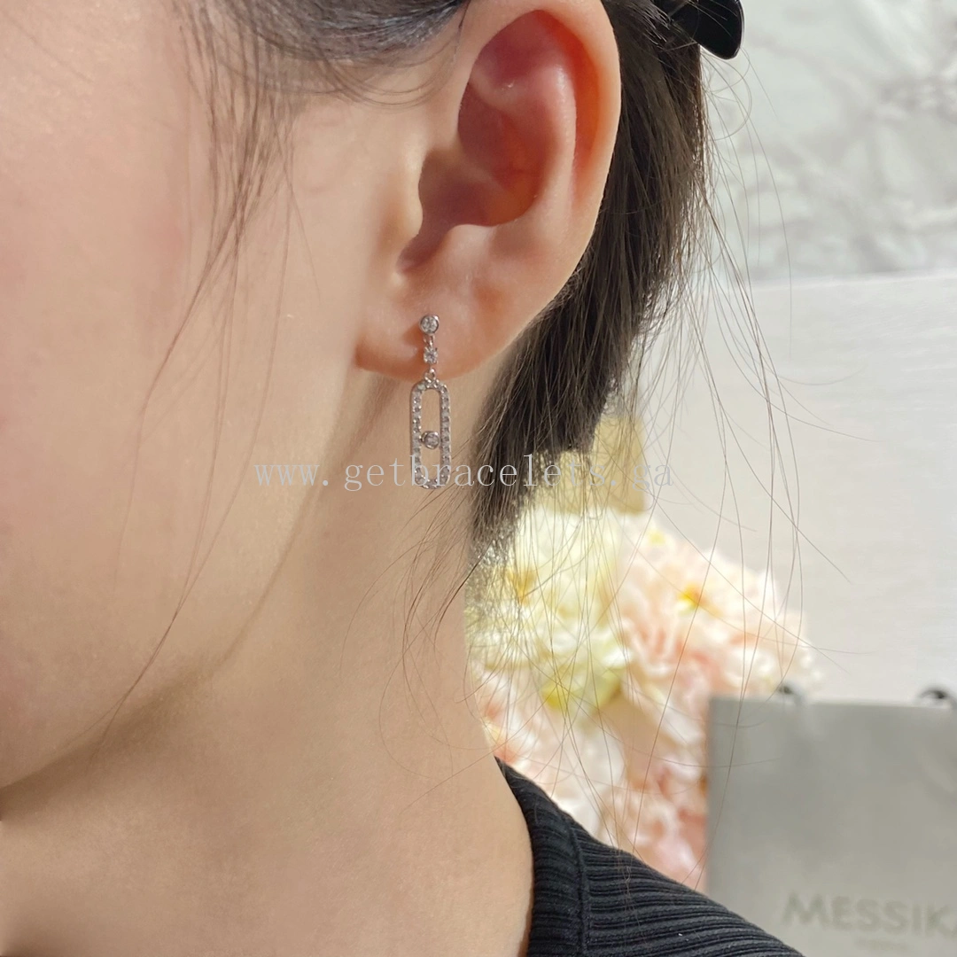 Messika Move Uno Stud For Her Diamond Earrings Rose Gold White Gold