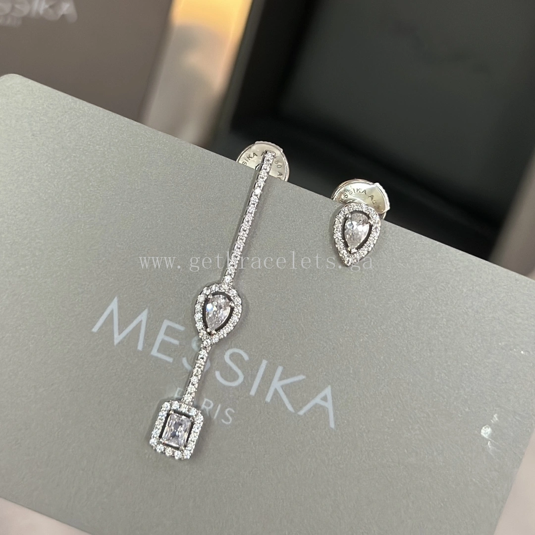 Messika My Twin Hook and Stud For Her Diamond Earrings White Gold Rose Gold