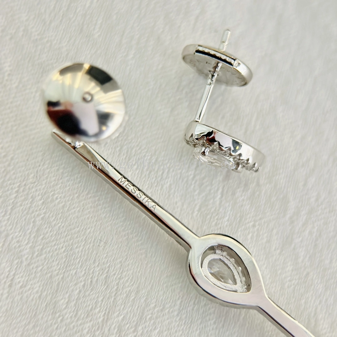 Messika My Twin Hook and Stud For Her Diamond Earrings White Gold Rose Gold