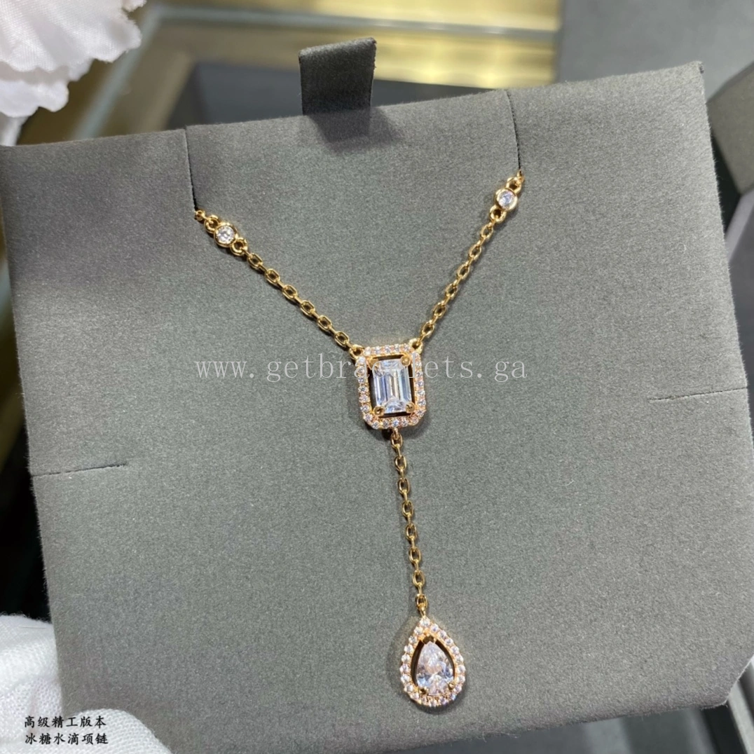 Messika My Twin Tie For Her Diamond Necklace White Gold Rose Gold