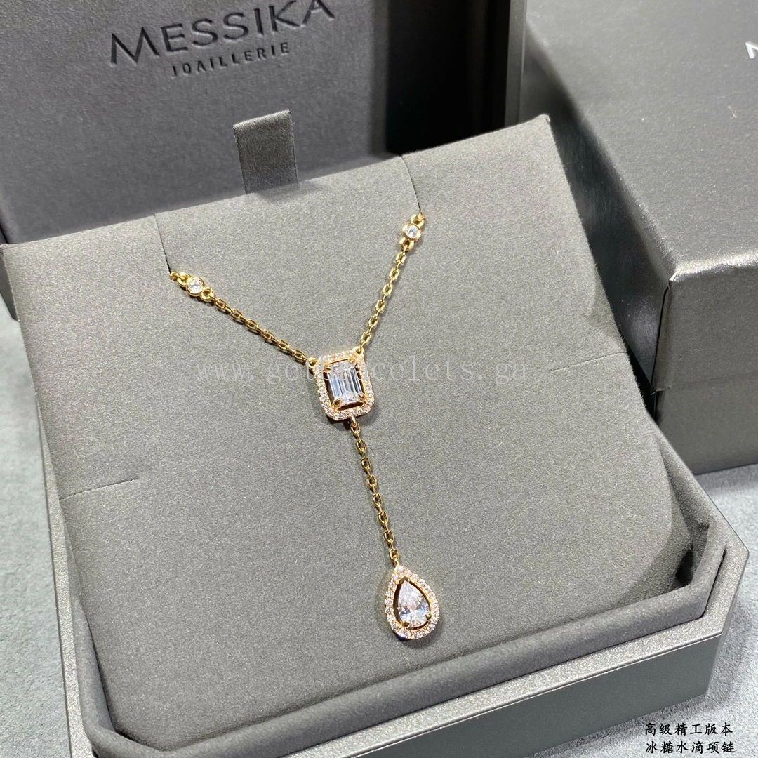 Messika My Twin Tie For Her Diamond Necklace White Gold Rose Gold