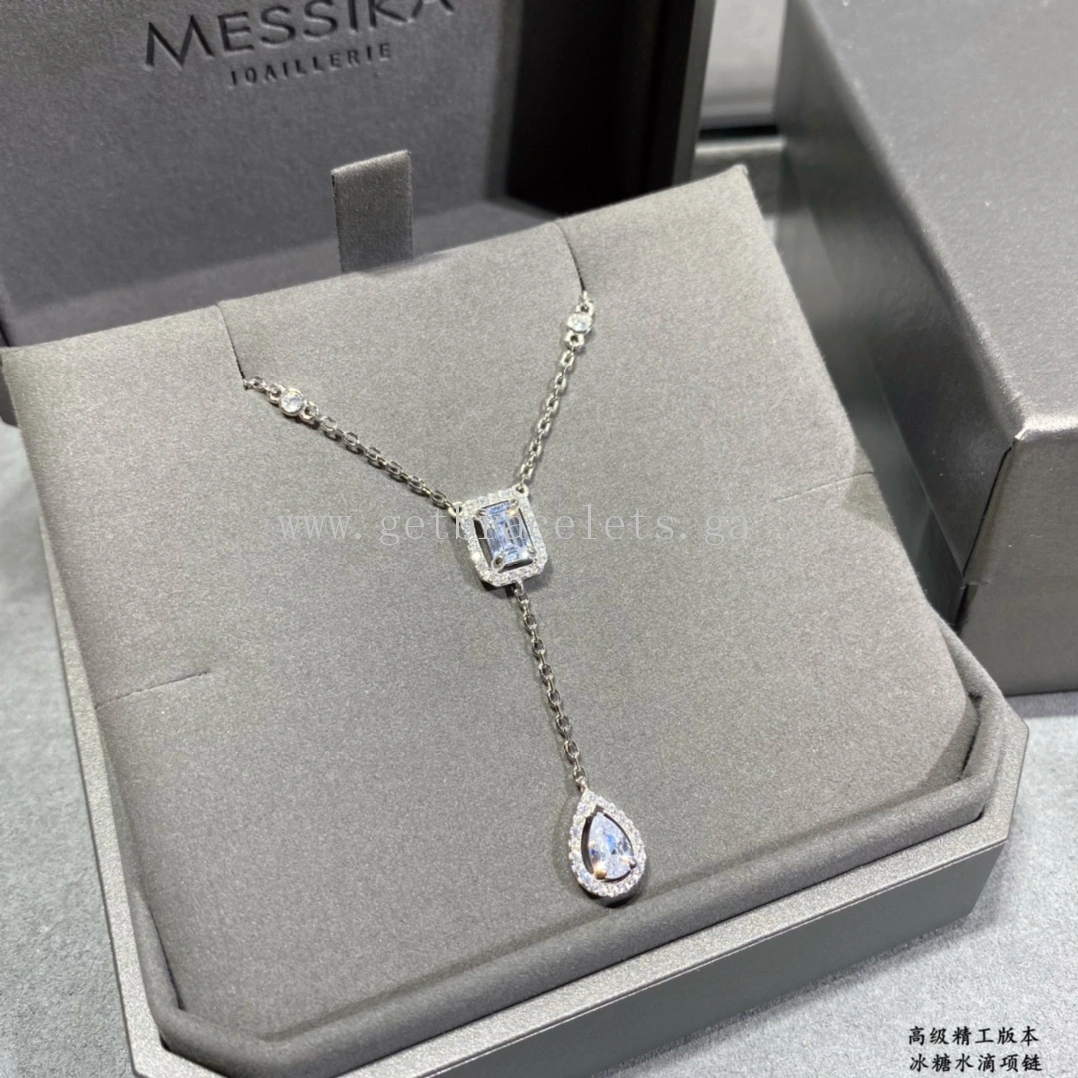 Messika My Twin Tie For Her Diamond Necklace White Gold Rose Gold