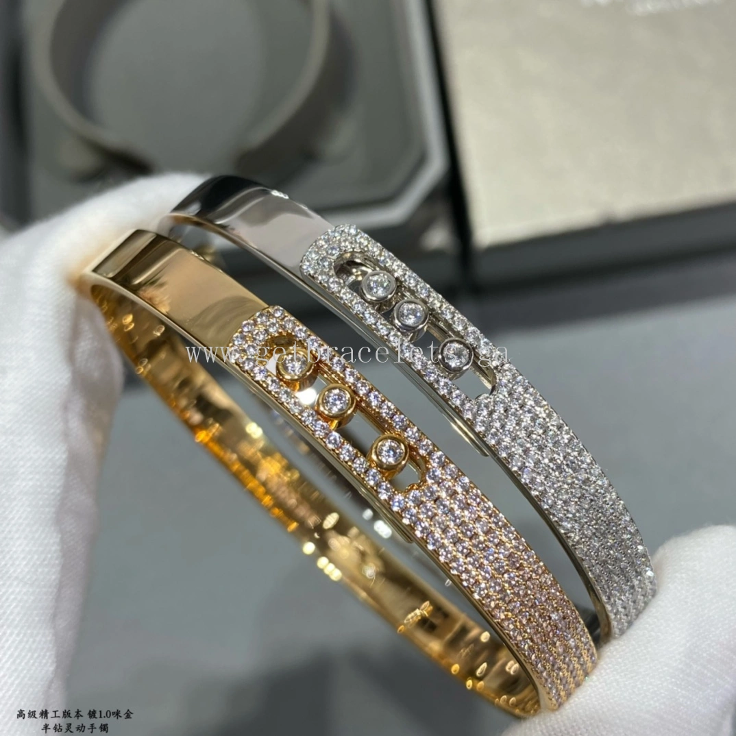 Messika Noa Pave Bangle Yellow Gold White Gold Rose Gold For Her Diamond Bracelet