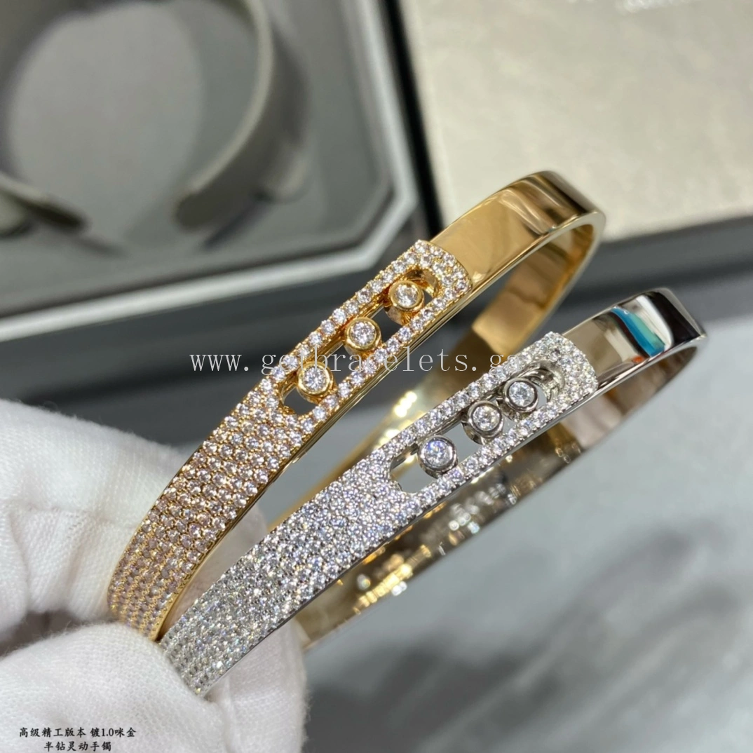 Messika Noa Pave Bangle Yellow Gold White Gold Rose Gold For Her Diamond Bracelet